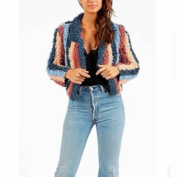 Cleobella Jada Crochet Pastel Stripe crop jacket S - Picture 3 of 7